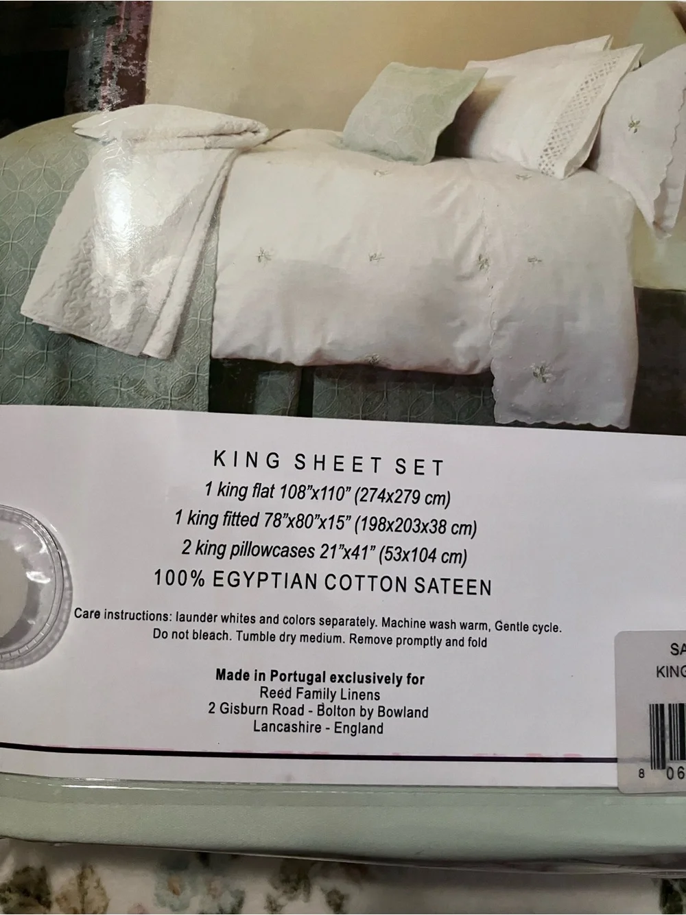 Reed Family Fine Linens~100% REAL Egyptian Cotton Sheets-Retired Style. NIP!